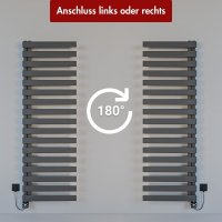 Handtuchheizkörper elektrisch Premium ALRONA Seitlich offen Anthrazit inkl. Heizstab 50 cm 183 cm
