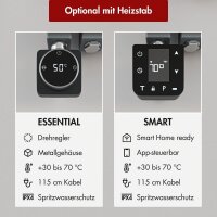 Handtuchheizkörper elektrisch ALRONA Seitlich offen Anthrazit inkl. Heizstab 50 cm 140 cm
