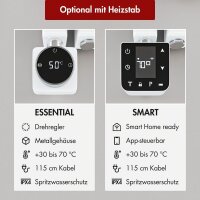 Handtuchheizkörper elektrisch ALRONA Seitlich offen Weiß inkl. Heizstab 50 cm 140 cm Steckerfertig