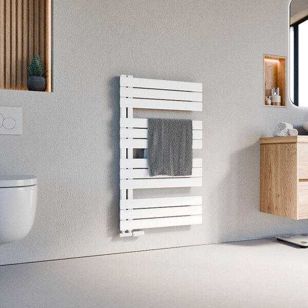 Handtuchheizkörper ALRONA Weiß Seitlich offen rechts oder links inkl. Thermostat 60 cm 115 cm