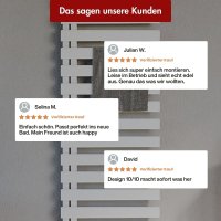 Handtuchheizkörper elektrisch Premium ALRONA Seitlich offen Weiß inkl. Heizstab 50 cm 160 cm befüllt