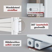 Handtuchheizkörper elektrisch Premium ALRONA Seitlich offen Weiß inkl. Heizstab 60 cm 183 cm befüllt