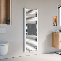 Handtuchheizkörper Badheizkörper ALPIYA Weiß Mittelanschluss inkl. Thermostat 50 cm 140 cm Gerade Handtuchheizkörper Badheizkörper ALPIYA Weiß Mittelanschluss inkl. Thermostat 50 cm 140 cm Gerade