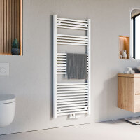 Handtuchheizkörper Badheizkörper ALPIYA Weiß Mittelanschluss inkl. Thermostat 60 cm 140 cm Gerade Handtuchheizkörper Badheizkörper ALPIYA Weiß Mittelanschluss inkl. Thermostat 60 cm 140 cm Gerade