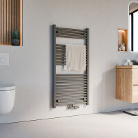 Handtuchheizkörper Badheizkörper ALPIYA Anthrazit Mittelanschluss inkl. Thermostat Gerade 60 cm 120 cm Handtuchheizkörper Badheizkörper ALPIYA Anthrazit Mittelanschluss inkl. Thermostat Gerade 60 cm 120 cm