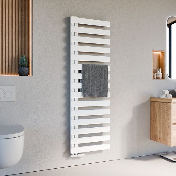 Handtuchheizkörper Premium ALRONA Seitlich offen Weiß inkl. Thermostat 50 cm 160 cm