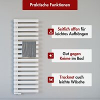 Handtuchheizkörper Premium ALRONA Seitlich offen Weiß inkl. Thermostat 60 cm 140 cm