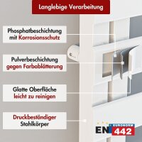 Handtuchheizkörper Premium ALRONA Seitlich offen Weiß inkl. Thermostat 60 cm 183 cm