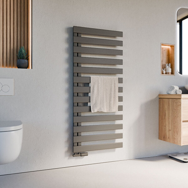 Handtuchheizkörper Premium ALRONA Seitlich offen Anthrazit inkl. Thermostat 60 cm 140 cm