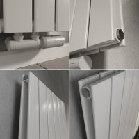 Paneelheizkörper Flachheizkörper LAVA ECO Vertikal Doppellagig Weiß inkl. Thermostat 38 cm 160 cm