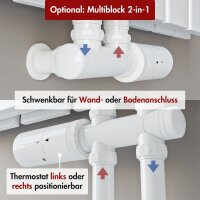 Paneelheizkörper Flachheizkörper LAVA ECO Vertikal Doppellagig Weiß inkl. Thermostat 53 cm 160 cm