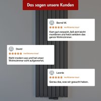 Paneelheizkörper Flachheizkörper LAVA ECO Vertikal Doppellagig Anthrazit inkl. Thermostat 53 cm 160 cm