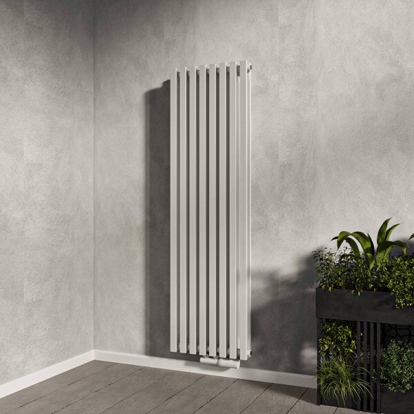 Design Flachheizkörper Paneelheizkörper RILA Vertikal Doppellagig Weiß 48 x 160 cm Weiß