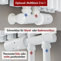 Design Flachheizkörper Paneelheizkörper RILA Vertikal Doppellagig Weiß 48 x 160 cm Ohne