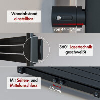 Handtuchheizkörper elektrisch PANDEMA Schwarz inkl. Heizstab 50 cm 100 cm