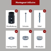 Handtuchheizkörper elektrisch PREMIUM ALRONA Schwarz Seitlich offen rechts oder links inkl. Heizstab