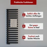 Handtuchheizkörper Premium ALRONA Seitlich offen Schwarz inkl. Thermostat 60 cm 140 cm