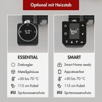 Handtuchheizkörper elektrisch Premium ALRONA Seitlich offen Schwarz inkl. Heizstab 60 cm 183 cm