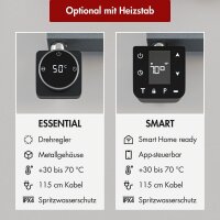Badheizkörper elektrisch Mittelanschluss ZEBRA Anthrazit inkl. Heizstab 50 cm 156 cm