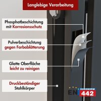 Design Flachheizkörper Paneelheizkörper RILA Vertikal Doppellagig Schwarz 48 x 160 cm Ohne