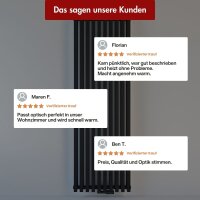 Design Flachheizkörper Paneelheizkörper RILA Vertikal Doppellagig Schwarz 48 x 160 cm Ohne