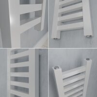Handtuchheizkörper Badheizkörper LUMIRA Weiß Seitenanschluss 20 cm 100 cm