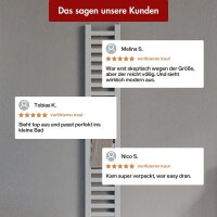 Handtuchheizkörper elektrisch LUMIRA Weiß inkl. Heizstab 20 cm 160 cm Steckerfertig