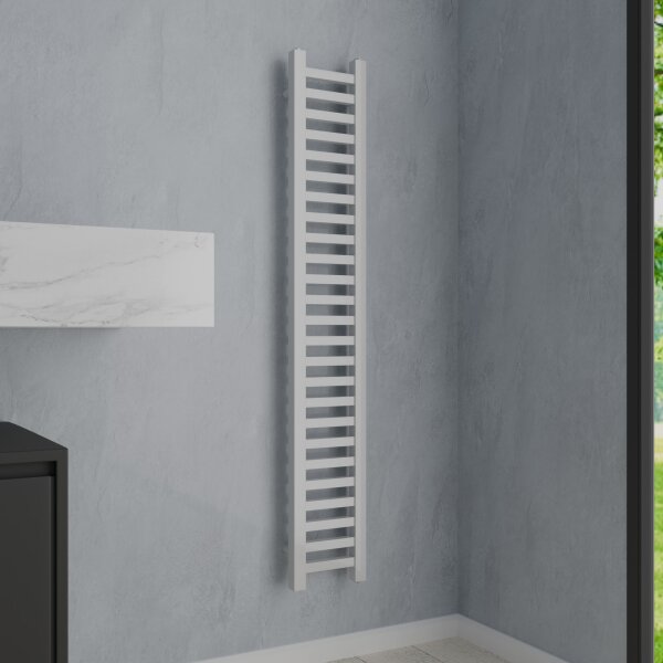 Handtuchheizkörper Badheizkörper LUMIRA Weiß Seitenanschluss 20 cm 160 cm