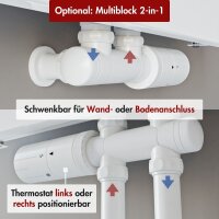 Handtuchheizkörper SOLARA Weiß inkl. 2 Handtuchhalter 45 cm 150 cm Ohne