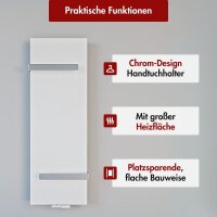 Handtuchheizkörper SOLARA Weiß inkl. 2 Handtuchhalter 45 cm 170 cm Weiß