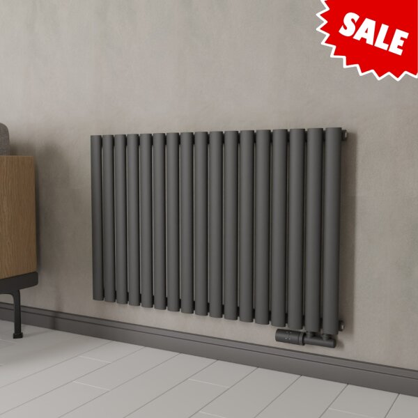 Paneelheizkörper TAYLOR Horzontal Anthrazit inkl. Thermostat 83 x 63 cm