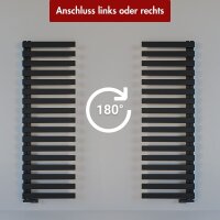Handtuchheizkörper Premium ALRONA Seitlich offen Schwarz 50 cm 115 cm