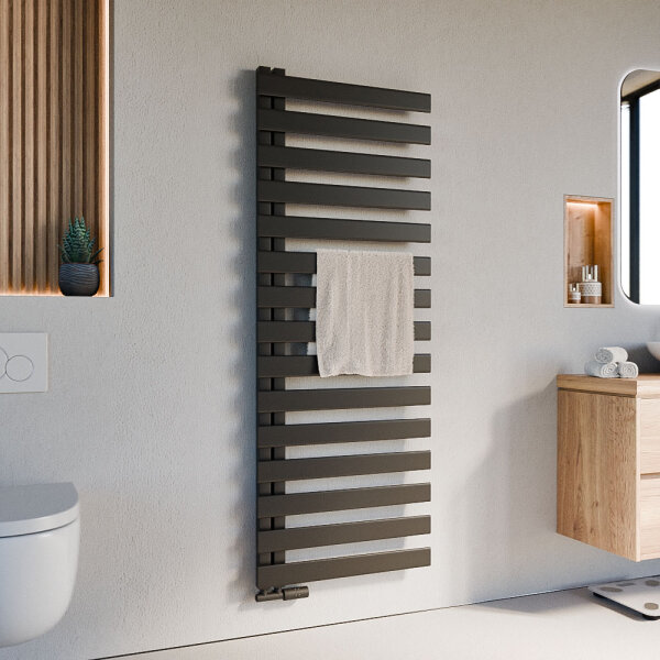Handtuchheizkörper Premium ALRONA Seitlich offen Schwarz inkl. Thermostat 60 cm 160 cm