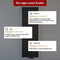 Design Flachheizkörper Paneelheizkörper TAYLOR Vertikal Schwarz 60 x 180 cm Ohne