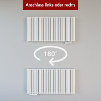 Design Flachheizkörper Paneelheizkörper TAYLOR Horizontal Doppellagig Weiß 100 x 60 cm