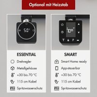 Handtuchheizkörper elektrisch PANDEMA Schwarz inkl. Heizstab und Glykol 60 cm 140 cm