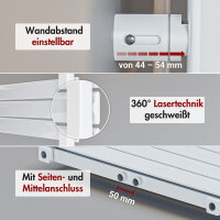Handtuchheizkörper Mischbetrieb PANDEMA Weiß inkl. Heizstab und Thermostatventil 50 cm 120 cm