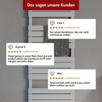 Handtuchheizkörper Mischbetrieb PANDEMA Weiß inkl. Heizstab und Thermostatventil 50 cm 120 cm