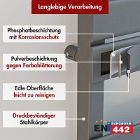 Handtuchheizkörper Mischbetrieb PANDEMA Anthrazit inkl. Heizstab und Thermostatventil 50 cm 160 cm