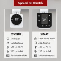 Handtuchheizkörper Mischbetrieb Badheizkörper ALPIYA Weiß inkl. Heizstab und Thermostatventil 50 cm 160 cm Gerade