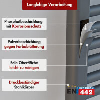 Handtuchheizkörper Mischbetrieb Badheizkörper ALPIYA Anthrazit inkl. Heizstab und Thermostatventil 60 cm 180 cm