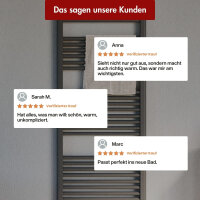 Handtuchheizkörper Mischbetrieb Badheizkörper ALPIYA Anthrazit inkl. Heizstab und Thermostatventil 60 cm 180 cm