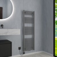 Handtuchheizkörper Mischbetrieb Badheizkörper ALPIYA Anthrazit Mittelanschluss Gebogen inkl. Heizstab und Thermostatventil 50 cm 160 cm Handtuchheizkörper Mischbetrieb Badheizkörper ALPIYA Anthrazit Mittelanschluss Gebogen inkl. Heizstab und Thermostatventil 50 cm 160 cm