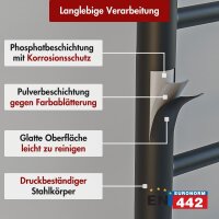 Handtuchwärmer elektrisch PLUG-AND-HEAT mit Handtuchablage Schwarz 50 x 120 cm