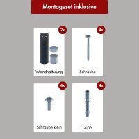 Handtuchwärmer elektrisch PLUG-AND-HEAT mit Handtuchablage Schwarz 50 x 120 cm