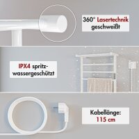 Handtuchwärmer elektrisch PLUG-AND-HEAT mit Handtuchablage Weiß 50 x 120 cm
