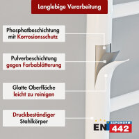 Handtuchwärmer elektrisch PLUG-AND-HEAT mit Handtuchablage Weiß 50 x 120 cm