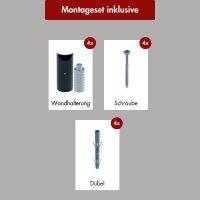 Handtuchwärmer elektrisch PLUG-AND-HEAT Schwarz mit Handtuchhaltern 35 x 140 cm