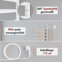 Handtuchwärmer elektrisch PLUG-AND-HEAT schwenkbar Weiß 51 x 62 cm