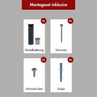 Handtuchwärmer elektrisch PLUG-AND-HEAT mit runden Rohren Schwarz 60 x 120 cm